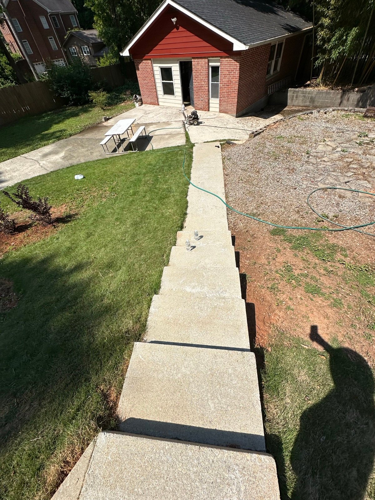 Stepping stone path after cleaning, clean and even toned